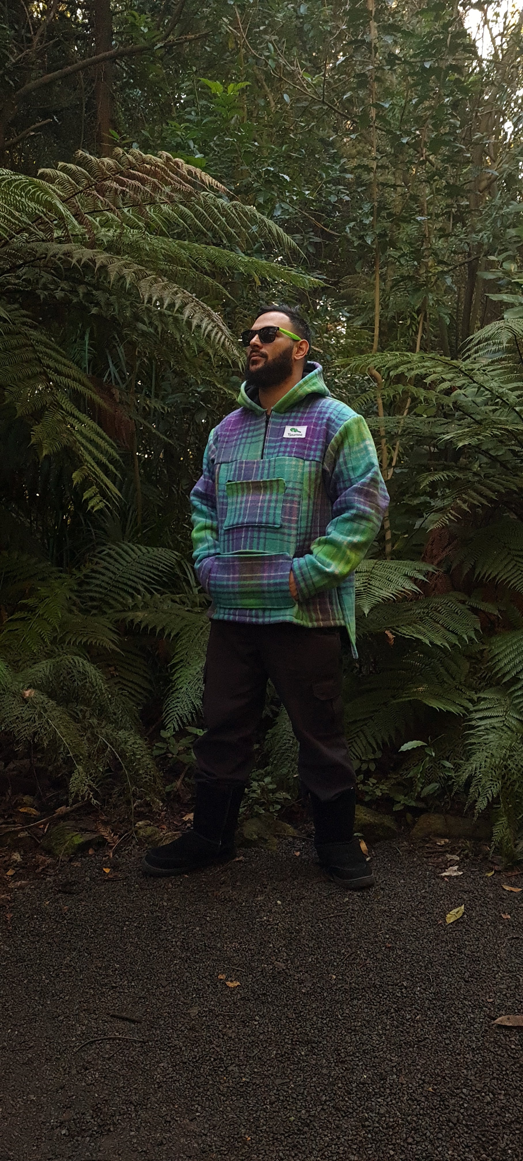 A cozy wool anorak jacket, perfect for outdoor adventures and inspired by Māori clothing traditions. Stay warm in style with this durable and fashionable wool jacket designed for the great outdoors.